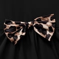 thumbnail image 4 of Tiijoy Toddler Girls Outfits Bow Long Sleeve Dress with Leopard Leggings, Sizes 4-5, 4 of 6