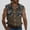 Brown, variant on Men's Camo Print Shirt Sleeveless Collared Button Down Pocket Casual Summer Tank