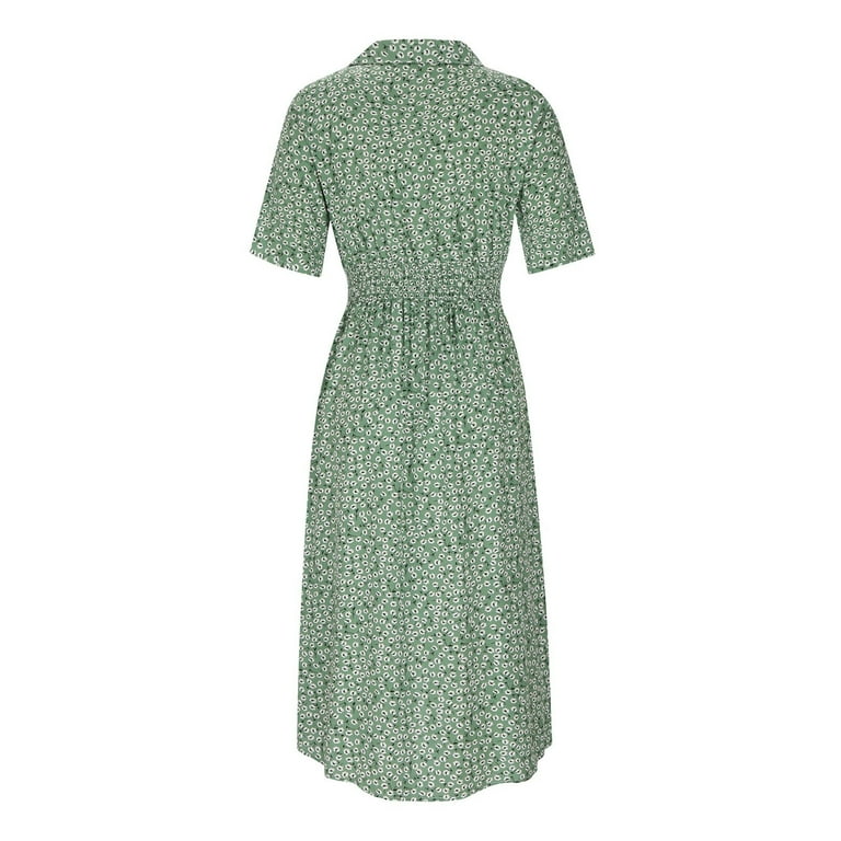Shirt Dress Ditsy Midi Dress H&M Green Floral Ditsy Midi Maxi Collar Shirt Dress Size M Shirt Dress Ditsy Midi Dress H&M Green Floral Ditsy Midi Maxi Collar Shirt Dress Size M