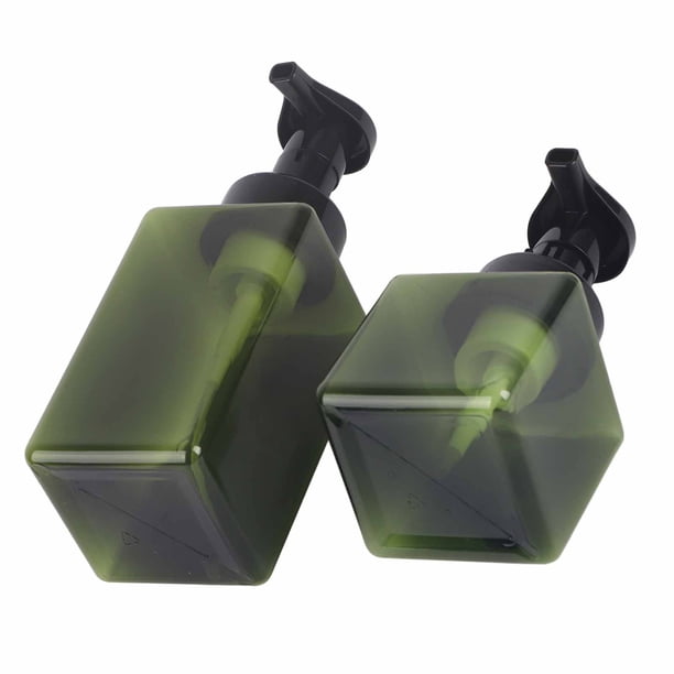 Dispensador de Champú, Dispensador gel sapon productir espuma rica reutilizada 250 ml+450 ml de bomba de jabón 2pcs con hebilla de seguridad para el baño