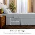 thumbnail image 2 of Mellanni Iconic Collection Pleated Microfiber Bed Skirt 15" Drop, Twin, Light Gray, 2 of 7