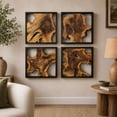 thumbnail image 3 of DecMode Rustic Brown Tree Trunk Inspired Wood Wall Décor, Set of 4 18"W x 18"H, 3 of 15