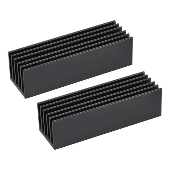 Uxcell 2 Pack M.2 SSD Heatsink Cooler Alloy Aluminum Heat Sink Cooling Sink for PC, 70x22x20mm, Black