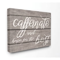 Caffeinate And Hope For The Best Funny Family Office Word Design XXL Stretched Canvas Wall Art by Daphne Polselli