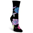 thumbnail image 2 of K. Bell Womens Hummingbirds Crew Socks, Womens Size 4-10, Black, 2 of 2