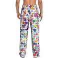 thumbnail image 3 of Disketp Colorful Watercolor Dots Men'S Pajama Pants - Ultra Soft Fleece Sleep And Lounge Pants (Size: S-Xxl), 3 of 9