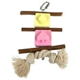 thumbnail image 5 of Penn-Plax Casino Kabob Toy for Medium Birds - Wood Perches, Pink & Yellow Calcium Blocks, & Rope Toy, 5 of 10