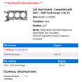 thumbnail image 2 of Left Head Gasket - Compatible with 2001 - 2004 Ford Escape 3.0L V6 2002 2003, 2 of 2