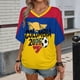 thumbnail image 1 of Women's Football Graphic T-Shirt, Soccer Fans V-Neck Short Sleeve T-Shirt with Print, Soft Lightweight Soccer Apparel Shows Player Number for Soccer Tournament 2026 Wine Size: 2XL, 1 of 5