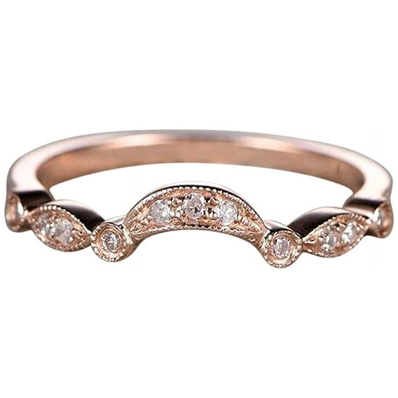 0.25 Carat Wedding Band Real Moissanite Diamonds Anniversary Ring Flower Design Antique Style Band with 18k Gold Plating