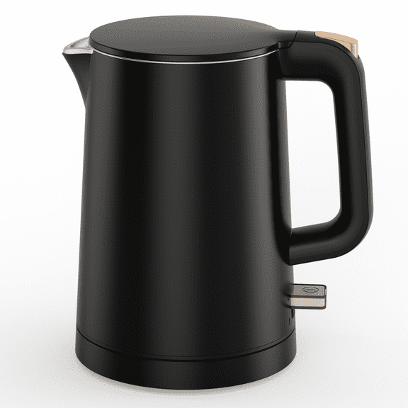 Small Electric Kettle, 0.8L Water Boiler & Heater, 1000W Hot Tea Pot, Double Wall Stainless Steel Cool Touch, Mini Coffee Kettle with Auto Shut Off & Boil Dry Protection, BPA-Free, Black