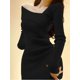 thumbnail image 1 of Vestido de punto de ganchillo para mujer, ropa de fiesta de graduación, línea A negra, Harajuku, manga larga, Y2k, Vintage, gran oferta, 2023, 1 of 4