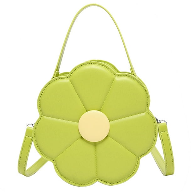 Bolso de hombro con forma de flor, bolso de moda de cuero PU, bolso pequeño lindo para mujer