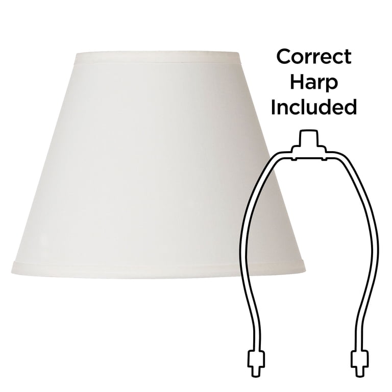 Set Of 2 White Star Pattern Lamp Shades 6x11x8 Inch With Harp - Spider Fit For Table & Floor Lamps