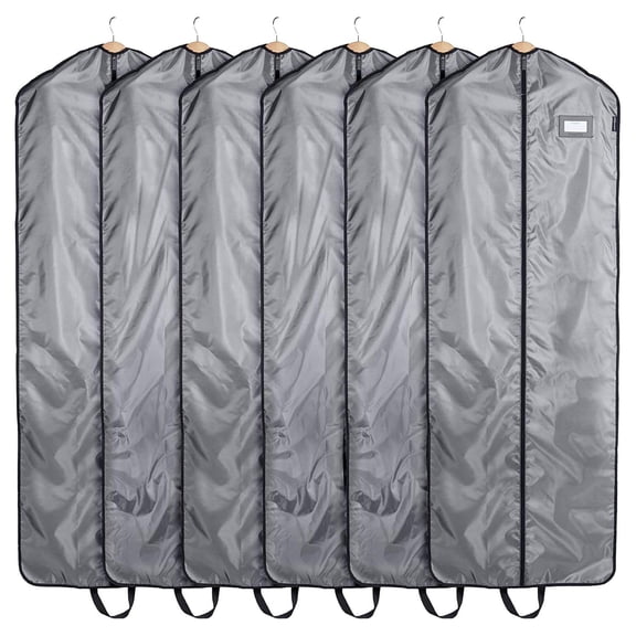 Drevy Keepsakes Garment Bag Set - Premium Polyester - Full Length Zipper - ID Window - Carrying Handles - Closet Storage-Grey