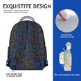 thumbnail image 2 of Dinosaur Student School Backpack for Student Cute Roaring Dino Print with Planets Stars Forest Nature Theme Colorful Design, 2 of 6