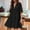 Black, variant on Dpytoraw Women's 2025 Solid Color And Linen Shirt Collar Short Sleeved Cardigan Button Dress Women’s Sustainable Organic Cotton Dresses