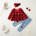 thumbnail image 2 of Conjunto de manga larga con estampado floral navideño CARETOO para niñas, 2 of 5