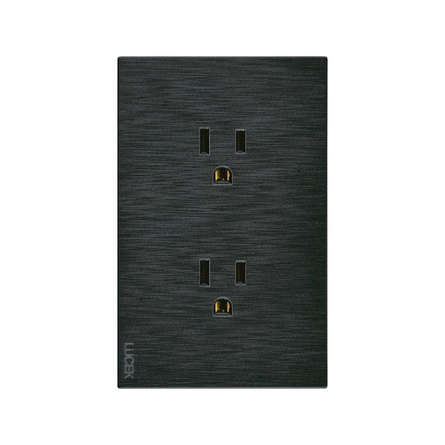 Placa Con Contacto Dúplex Lucek Línea Flat BF06-B negro