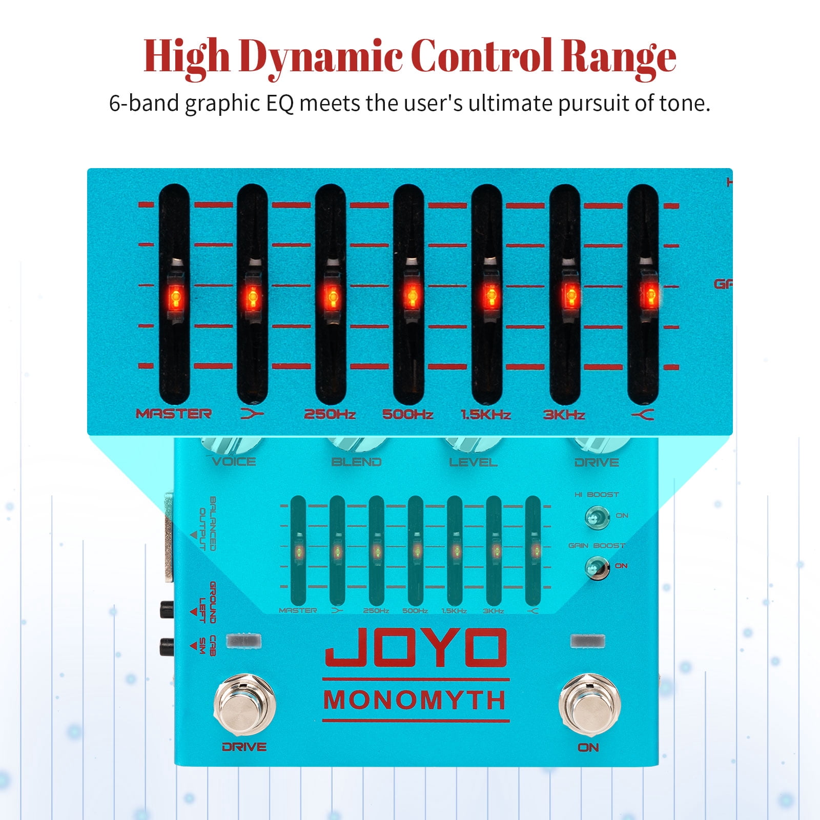 JOYO R-26 Bass Guitar Pedals Overdrive Amp Simulator Effect Pedal EQ Noise Reduction
