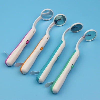 Espejo dental con luz para la boca, herramientas para el examen bucal, materiales dentales, espejo dental antivaho con luz LED