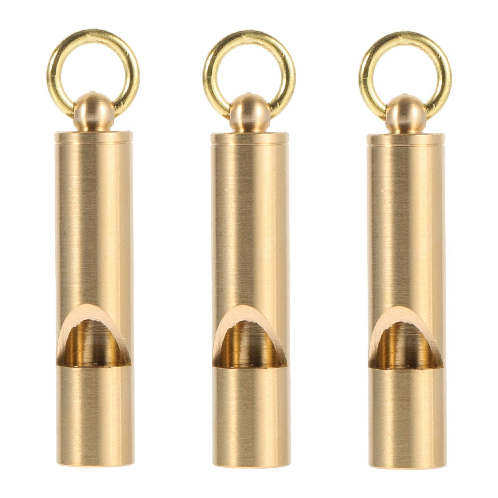 3Pcs Retro Brass Whistles Emergency Brass Whistles Outdoor Survival