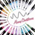 thumbnail image 2 of Metallic Glitter Marker Pen Set, 12/24/36 Color Dual-Tip Sparkle Pens for Kids Art Crafts, Doodle Drawing Supplies, Perfect for Christmas Gifts, DIY Projects & Creative Coloring Activities (24 Colors), 2 of 7