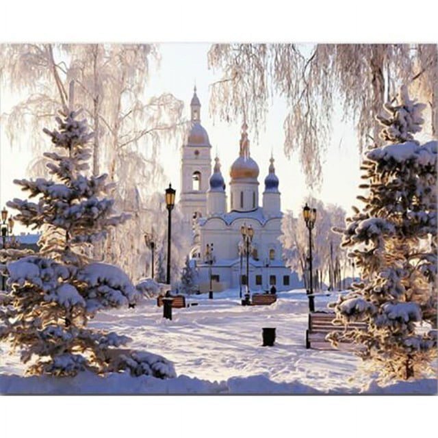 30x40 cm 5D DIY Pintura de Diamante Completa, Paisaje del Atardecer, Pintura de Punto de Cruz de Lienzo de Diamantes de Imitación de Bricolaje por Número para Decoración de Pared Adultos Niños