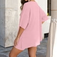 thumbnail image 5 of LIaqionyy 2 Piece Sets for Women Summer Lounge Short Sleeve Oversized V Neck Shirt Biker Shorts Outfits Set, 5 of 7