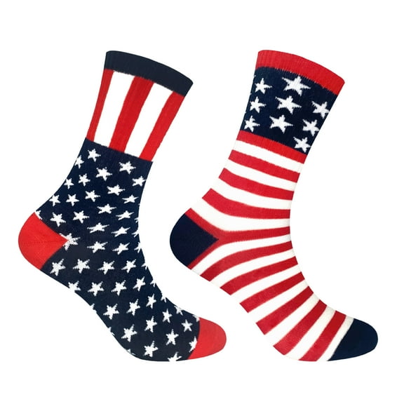 Women's Crew American USA Socks 2 Pairs Set Pack w/ Gift Bag | Colorful, Light, Comfortable | Made in Korea
