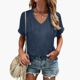 thumbnail image 3 of Basic Plain T Shirts for Women 2026 Summer Short Sleeve V Neck Relaxed Fit Casual Tshirt Blouse, 3 of 5