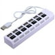 thumbnail image 1 of Hub USB 2.0 de alta velocidad de 7 puertos con interruptor independiente e indicador LED para computadora, teléfono celular, libro electrónico, tableta, disco duro externo, lector de, 1 of 6