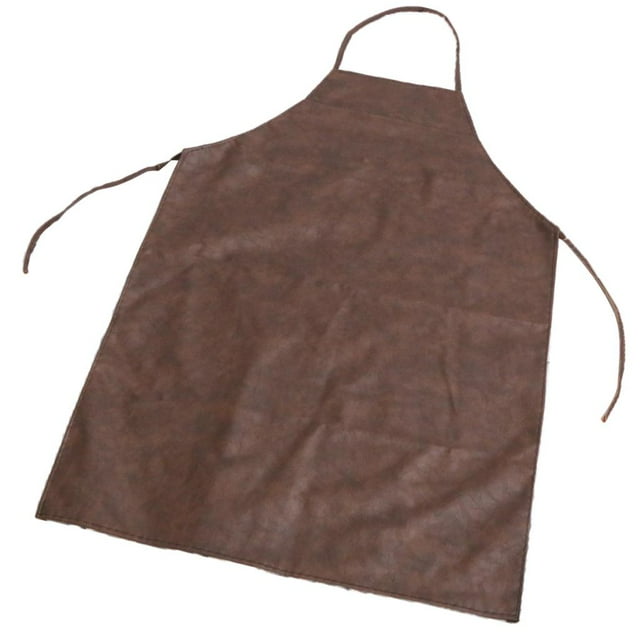 Delantal de cuero unisex para limpieza de césped de cocina y laboratorio multiusos marrón kusrkot Delantal de la cocina de la PU