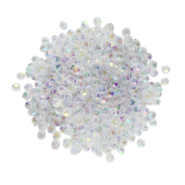 500 cuentas acrílicas transparentes AB, espaciadoras sueltas para hacer joyas. Ronda de 8 mm