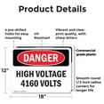 thumbnail image 2 of (2 Pack) High Voltage 4160 Volts OSHA Danger Sign 18 Inch X 12 Inch Plastic Sign, Weather Resistant, UV Protected for Workplace, Business, and Construction Site, Made in the USA, 2 of 8