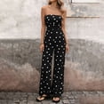 thumbnail image 3 of Pounoo Womens Strapless Polka Dot Jumpsuits Tube Top With Wide Leg Pants Urban Minimalist Style Wrinkle Resistant Comfortable Relaxed-Fit Jumpsuits Gift, 3 of 8