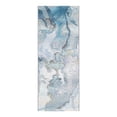 thumbnail image 2 of Unique Loom Outdoor Modern Collection Area Rug - Ripplet (2' x 5' 1" Runner Blue and Ivory/Olive), 2 of 10