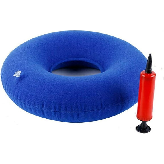 Inflatable Ring Cushion,Hemorrhoid Seat Pillow with a Pump,Round Wheelchairs Seat Cushion,Ring Pillow Cushion Relieve Coccyx,Tailbone Pain for Home,Car or Office (Blue)