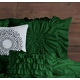 thumbnail image 5 of D.N.G. BEDDINGS 100% Egyptian Cotton 3 Piece Circle Ruffle Comforter Set with 1 Freebie Ruffle Pillow | 550 GSM Filled Microfiber - Super King Size, Green Color - 800 Thread Count, 5 of 5