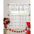 thumbnail image 2 of Valentines 3 Piece Kitchen Curtains Tiers and Valances Set Watercolor Roses Flower Window Curtains Set Floral Patern Decor Rod Pocket Valance for Kitchen Bedroom Valentines Decor 54 x 24 in, 2 of 6