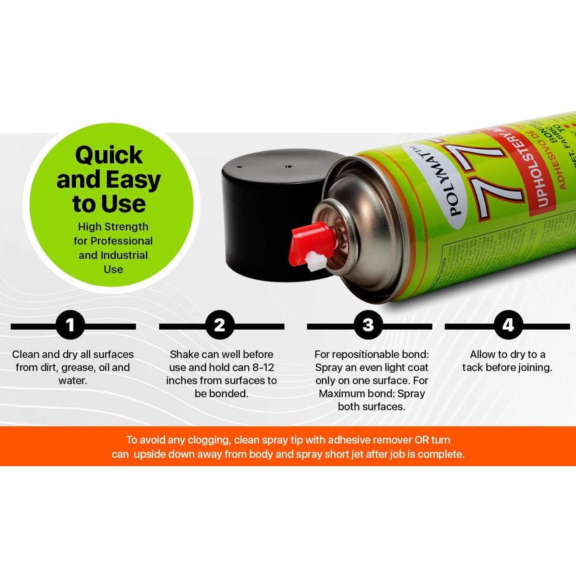 12 12oz Cans OF Glue Polymat 777 Industrial Spray Adhesive for MARINE UPHOLSTERY