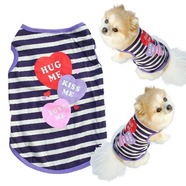 Agiferg Pet Dog Clothes Cat Spring Summer Shirt Small Clothes Vest T Shirt S