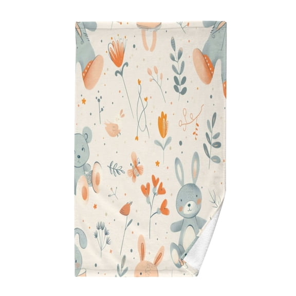 Pure Cotton Face Towel 16x28 Inches Hand Towel Bath Towel Hand Bath Towels Soft Good Water Absorption for Washing Face Wiping Face Cartoon Rabbit