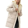 thumbnail image 3 of SEAOPEN Deals Women Winter Coats Fleece Long Coats Jackets Oversized Warm Down Jacket with Hood Today Sales Beige,XXXL, 3 of 5