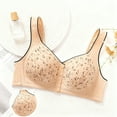 thumbnail image 3 of Xucatan 2 Pcs Daisy Bras for Older Women Front Closure Convenient Everyday Bras Mid Buttons Comfortable No Underwire Gathering Bras, 3 of 8
