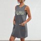 thumbnail image 3 of Vestido de Verano para Mujeres, Vestido de Cuello Redondo sin Mangas de Bolsillo de Impresión de Moda Casual Hecha de 95% Poliéster 5% Spandex para Primavera Verano, Vestido Sexy para Mujeres, 3 of 5