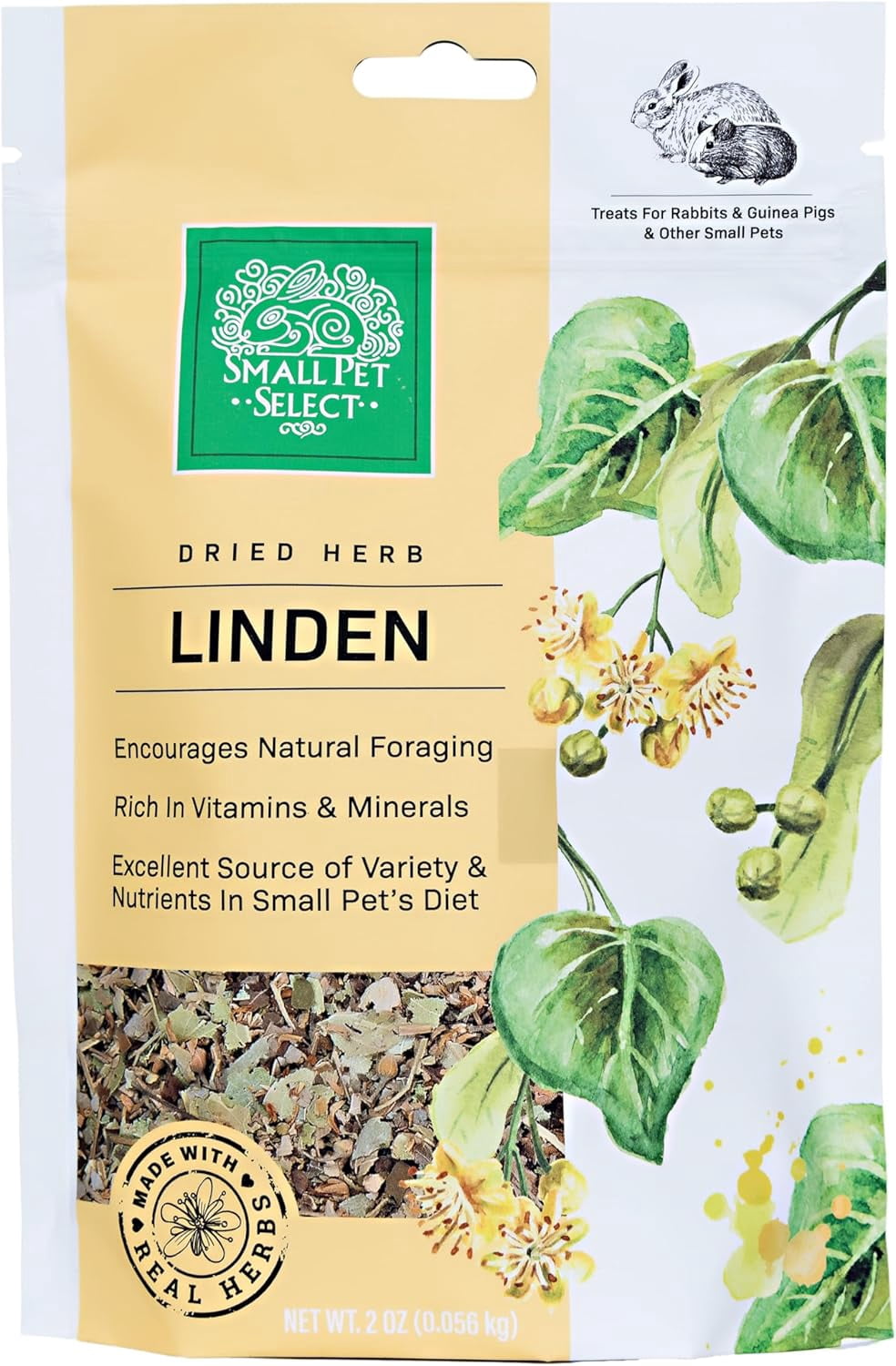 Small Pet Select - Linden, a Natural Herbal Treat for Adult Rabbits and Guinea Pigs, 2oz