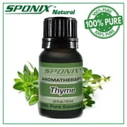 Thyme Essential Oil Aromatherapy 10 mL, .33 fl oz - Premium Grade Made with 100% Pure Therapeutic Grade Essential Oils by Sponix Made in USA (FAST SHIPPING)