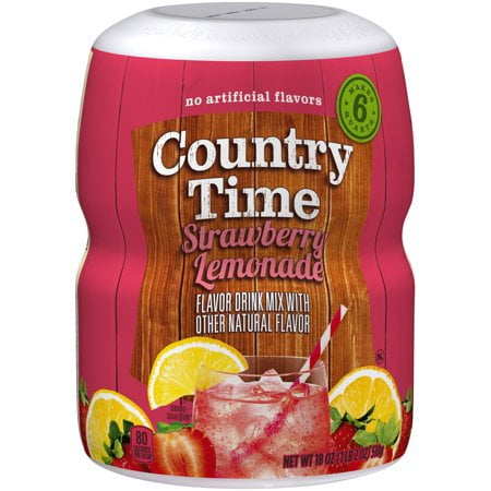 (6 Pack) Country Time Strawberry Lemonade Drink Mix, 18 oz (Best Mixed Drinks For Guys)