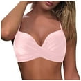 thumbnail image 3 of Siilsaa Women Underwire Bikini Top Only Push Up Swim Top Bra Swimsuit Tops Padded Bathing Suit Top Pink,L, 3 of 5